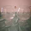 2 verres à cognac avec feuille de vigne 