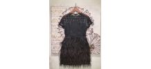 Robe soirée Dentelle et Plumes