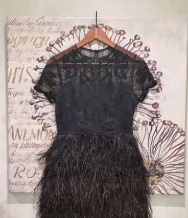 Robe soirée Dentelle et Plumes