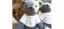 2 OURS AGNES B GRIS VINTAGE ANNEE 1960-1970