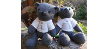 2 OURS AGNES B GRIS VINTAGE ANNEE 1960-1970