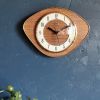 Horloge formica vintage pendule murale silencieuse Jura bois