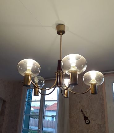 Lustre 5 globes Année 70