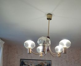 Lustre 5 globes Année 70
