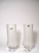 8 verres vintages en cristal dépoli, années 70, Allemagne