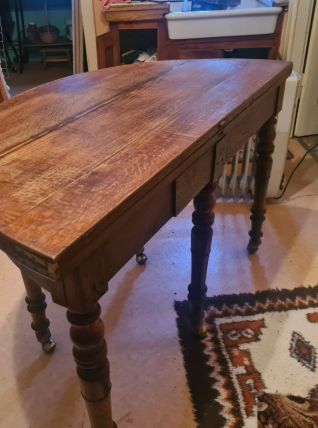 Table demi lune 5 pieds style Louis Philippe
