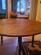 Table demi lune 5 pieds style Louis Philippe
