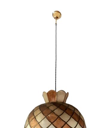 Suspension nacre art déco à losanges 