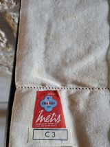 Grand Drap Ancien en Lin et Métis Fleur Bleue