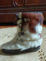 Bottes  fourrées vintage (poils de chèvre) - Années 70