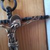 Crucifix mural en cuivre croix en métal noir Vintage