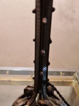 lampe fer forgé 1920 a40 tres beau travail ,  avec jolie tul