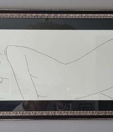 litho déco nu Modigliani  cadre noir vintage