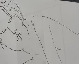 litho déco nu Modigliani  cadre noir vintage
