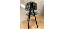 Lot de 2 chaises tissu pied de coq entièrement refaites 