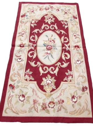 Tapis vintage Français Aubusson fait main, 1Q04