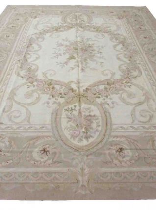 Tapis vintage Français Aubusson fait main, 1Q13