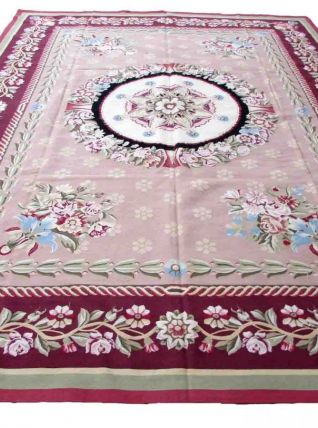 Tapis vintage Français Aubusson fait main, 1Q15