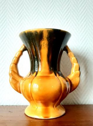 Vase à double anses céramique 1960