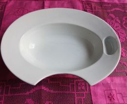 Plat à barbe en porcelaine blanche