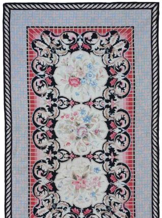 Tapis vintage Anglais Needlepoint fait main, 1P144