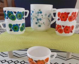 Ensemble  6 tasses LOTUS et 1 mug MYOSOTIS