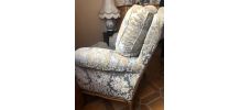 Fauteuils en velours de Gênes et Merisier style régence