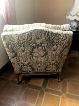 Fauteuils en velours de Gênes et Merisier style régence