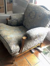 Fauteuils en velours de Gênes et Merisier style régence