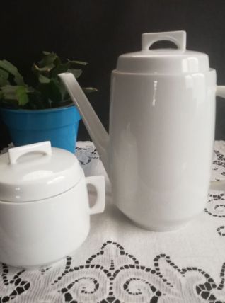 Cafetière, théière et son sucrier Limoges années 60