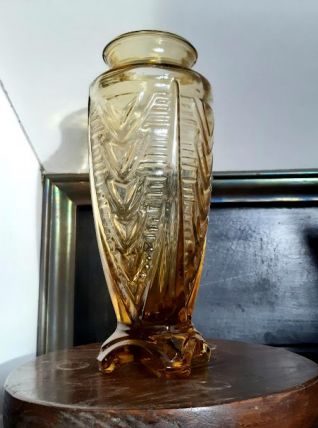 Vase art déco jaune 