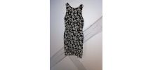 Robe fleurie imprimée fleurs noires blanches femme taille 38