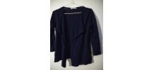Gilet cardigan veste col perfecto bleu marine femme taille38