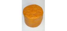 Pouf marocain jaune ottoman en cuire 