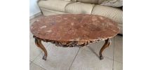 Table basse bois avec plateau en marbre