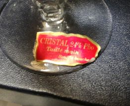 6 verres cristal Artisanat de Lorraine