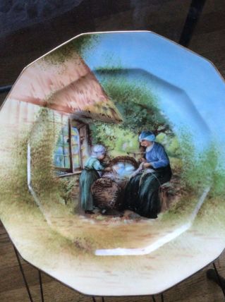 ASSIETTE ANCIENNE PORCELAINE LIMOGES
