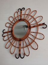 Miroir bambou vintage 