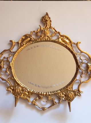 Porte-manteau en bronze avec miroir 