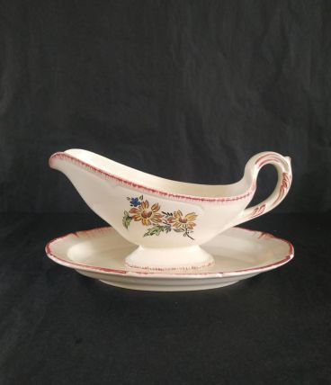 Saucière en faïence Creil et Montereau France 1930