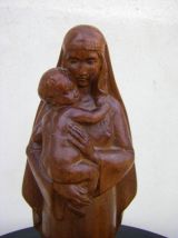 Vierge à l'enfant  en bois 