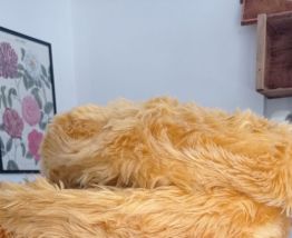 Pouf coffre moumoute années 1970
