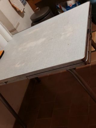 Table en Formica bleu-vert avec rallonges