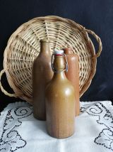 Bouteille, bouillotte grès 