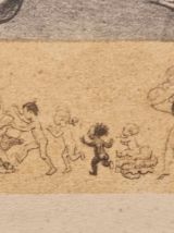 Lithographie en BE d'Alphonse Willette 1917 "L'Avarice", TBE