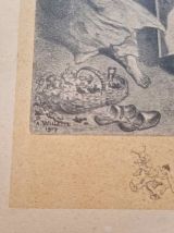 Lithographie en BE d'Alphonse Willette 1917 "L'Avarice", TBE