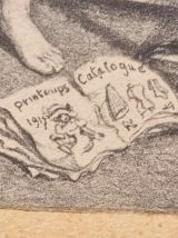 Lithographie en BE d'Alphonse Willette 1917 "L'Avarice", TBE