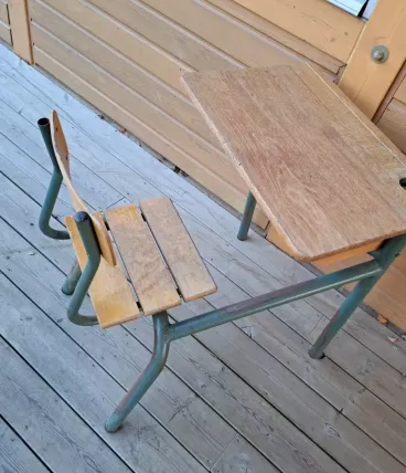 Bureau scolaire vintage 1 place