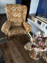 Fauteuil Crapaud à frange Vintage