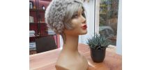 BONNET FAUSSE FOURRURE GRIS T 54-55 CM NEUF 